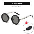 Brand Punk Polarized ND9 Adjustable Dimming Sun Glasses Men Women Round Sunglasses Men's Fishing Eyeglasses Outdoor Shades UV400.