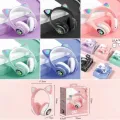 STN28 LED Cat Ear Headset Noise Cancelling Headphones Bluetooth 5.0 Colorful Kids Headset Support TF Card 3.5mm Plug with Mic.