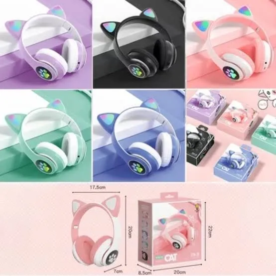 STN28%20LED%20Cat%20Ear%20Headset%20Noise%20Cancelling%20Headphones%20Bluetooth%205.0%20Colorful%20Kids%20Headset%20Support%20TF%20Card%203.5mm%20Plug%20with%20Mic%20-%20Image%204