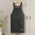 Kitchen Cooking Apron - Unisex Cute Adjustable Waterproof Canvas Aprons, Ideal for Chefs, Servers & .