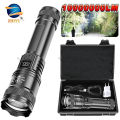 Rechargeable LED Flashlight Zoomable Torch with LCD Display 3 Modes Waterproof High Power Hand Light Outdoor Wilderness Camping. 