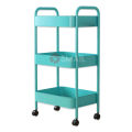 Mobile wheel rack mini movable wheel shelf 3 tier steel shelf pastel wheels kitchen rack living room Smail. 