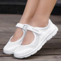 Summer Women Casual Shoes Soft Portable Sneakers Walking Shoes Flat Soles for Women Breathable Slip on White Shoes. 