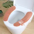 Plush Warm Toilet Seat Cover with Cute Cat Print for Winter Washable & Reusable Toilet Seat Pads Cushion for Kids Adults. 