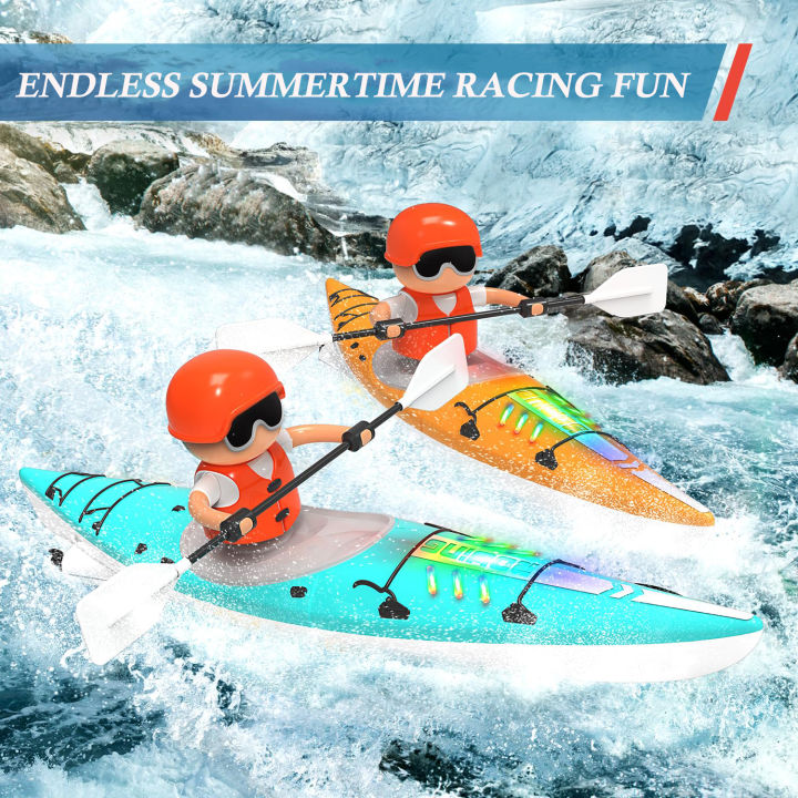 2.4G RC Boat Kayak Racing Ship Remote Control Rowing Boat Paddling Water Competition Games Balanced Vessel Outdoor Toy Boy