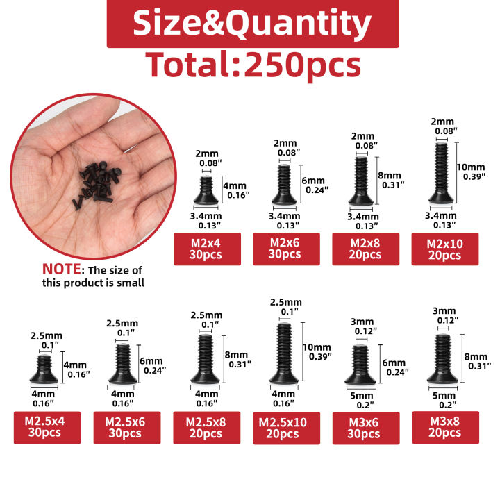 250PCS%20Flat%20Head%20Phillips%20Screws%20Kit%20Small%20Mini%20Steel%20Bolt%20Set%20m2%20m2.5%20m3%20for%20Repair%20Computer%20Electronic%20Laptop%20Screws%20Kit%20-%20Image%202