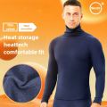 Fleece Thickened Thermal Underwear Men Turtle Neck Thermal Shirt Slim-fitting Wear Long-sleeved Top Thermal Underwear Men.