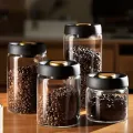 Vacuum Sealed Tank Transparent Glass Coffee Beans Food Storage Jars Household Moisture-proof Air Extraction Airtight Container. 