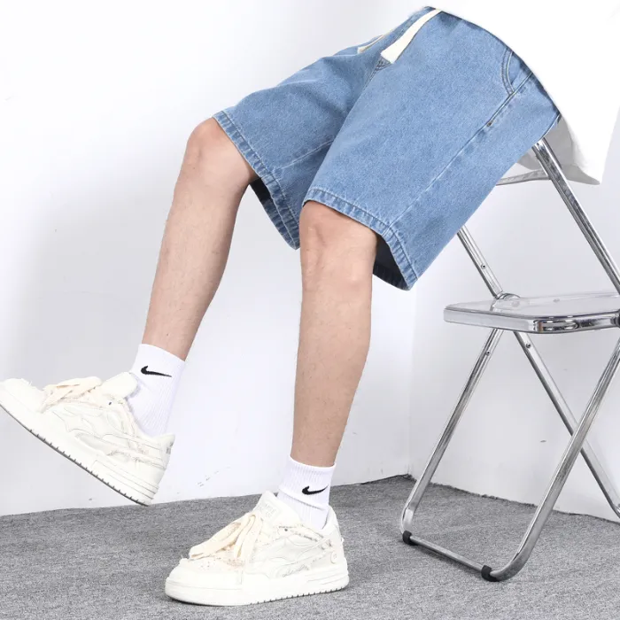 New%20Summer%20Thin%20Men's%20Denim%20Shorts%20Elastic%20Waist%20Drawstring%20Loose%20Straight%20Blue%20Casual%20Bermuda%20Jeans%20Short%20Male%20City%20Boy%20Y2K%20-%20Image%207