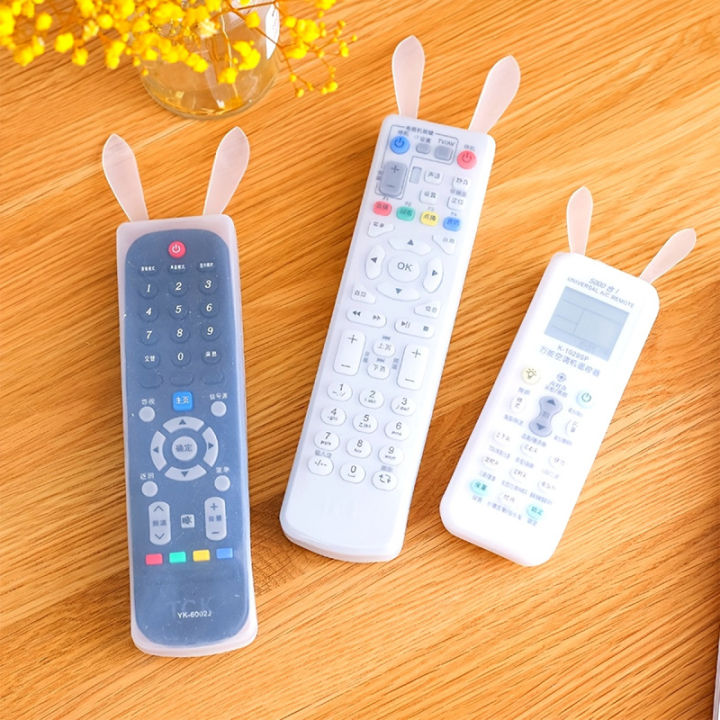 1pcSilicone Cover Sets,TV Air Conditioner Transparent Remote Control Cover Rabbit Ear Remote Control Dustproof Protective Cover