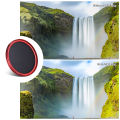 FOTGA 58/ 67/ 72/ 77/ 82mm Slim ND Fader Variable Filter Neutral Density ND2 to ND400 Red for   DSLR Camera ND Filter. 