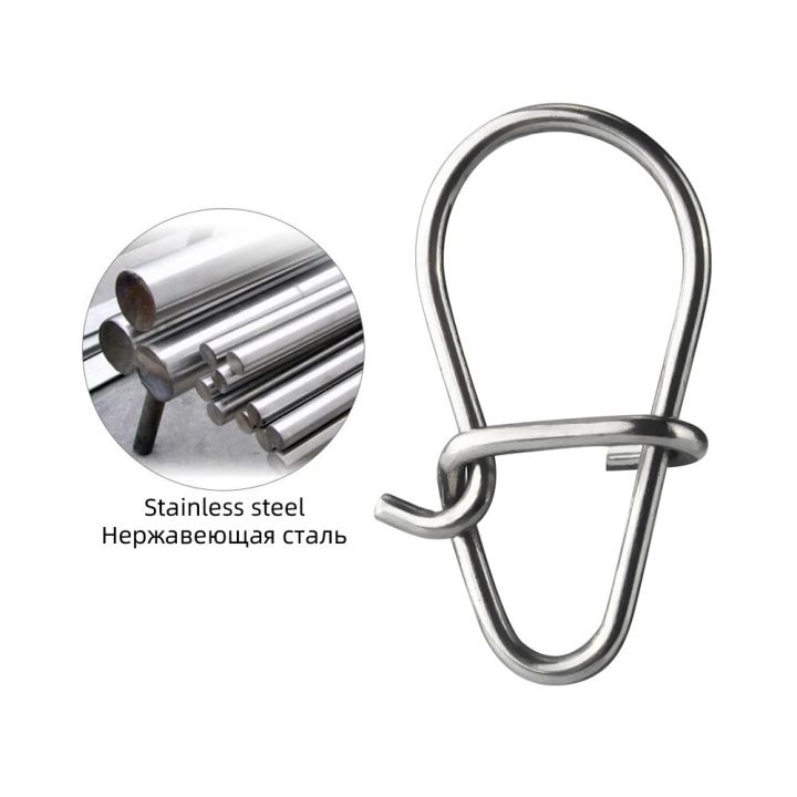 100PCS Stainless Steel Gourd Snap Safety Fast Clip Lock Pin Strong Pull