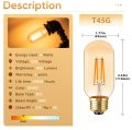 T45 Tube Led Bulb E27 220V Amber Glass 4W Dimmable Light Filament Lamps Pendant Chandelier Warm White Vintage Decoration Home. 