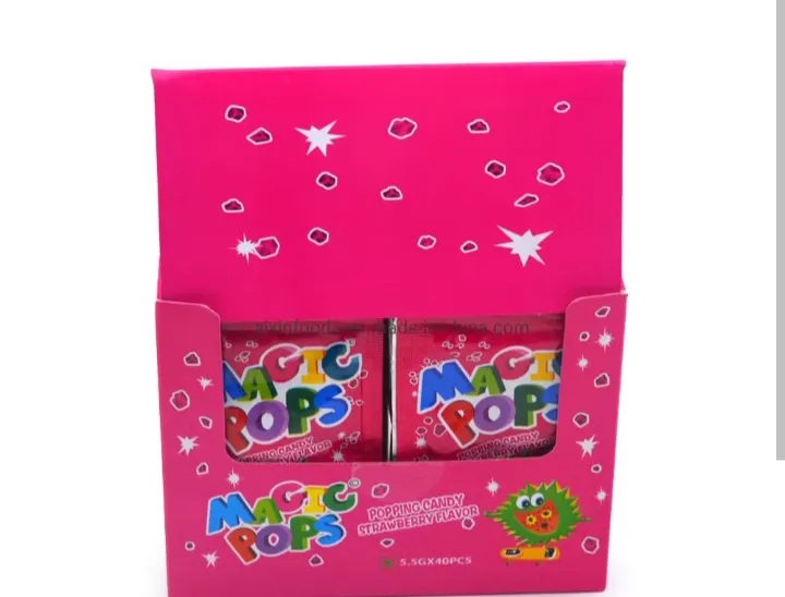 MAGIC POPS POPPING CANDY STRAWBERRY FLAVOUR BOX OF 40 PACKS | Daraz.pk