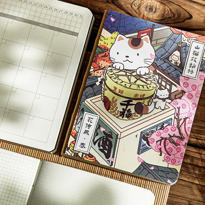 Creative%20Cat%20Themed%20Travel%20Notebook%20High-Aesthetic%20Illustration%20Journal%20Planner%20for%20Student%20Diary%20Note-Taking%20Notepad%20Stationery%20-%20Image%205