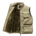Men's New Keep Warm Fleece Work Sleeveless Jacket Slim Fit Windbreaker Fashion Many Pocket Jacket Men Winter Sleeveless Jackets.