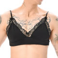 Men's Bras  Underwear Lace See-Through Men's Safety Belts Body Sissy Clothing Gay Exposure Bikini Lingerie. 