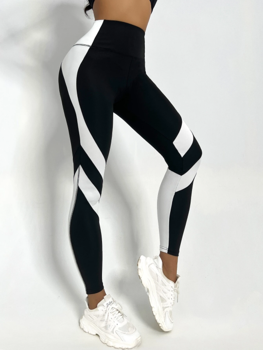 Two%20Tone%20Yoga%20Leggings%20Tummy%20Control%20Sports%20Tights%20-%20Image%203