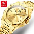 OLEVS 3613 Butterfly Lock Fan Made Luxury Business Watch for Man Sport Stainless Steel Men Watch Luminous Date Watches Quartz watch - Watch For Men.