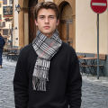 1Pcs Autumn and Winter New Men's Faux Cashmere Scarf, Neck Warmer, Korean Style, British Plaid, Versatile Trendy Men's Scarf, Best Choice for Boys, a Must-Have for Winter.
