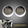 Motorcyle Visor Style Turn Signal Light Ring Bezel Lens Cover 2PCS For Harley Touring Dyna Softail Sportster XL Road Glide FLHX. 