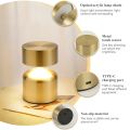 Rechargeable Metal Touch Table Lamp with 3-Level Brightness & Stepless Dimming | Warm, Natural, Cool Light Options. 