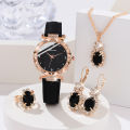 Womens Watches 5Pcs Set Luxury Rhinestone Women Fashion Elegant Wristwatch Quartz Watch For Girl WristWatch Bracelet Gift. 