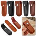 High Quality Leather Sheath Holder Knife Sheath Holster Camp Outdoor Carry Belt Loop Case Fold Knife Tool Flashlight Case. 