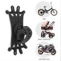 360° Removable Phone Holder Universal Phone Mount for Bicycle Motorcycle Scooter Stroller Phone Mount for 4" to 7" Smartphon.