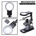 Welding Magnifying Glass with 10 LED Light Auxiliary Clip Magnifier Manual Welding Soldering Stand Fixed Repair Tool. 