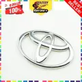 Toyota steering wheel logo tag chrome plastic 6.3x4.2cm fitted with double sided adhesive tape, rear label, Toyota steering wheel horn logo. 