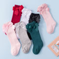 2025 New Kids Socks Toddlers Girls Big Bow Knee High Quality Long Soft Autumn Winter 100% Cotton Lace Baby Tube Sock Calcetines. 