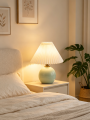Modern Table Lamp Glossy Ceramic Fabric 3 Color Dimmable Pink White Yellow Green Blue Black Living Room Dining Room Hotel Villa. 
