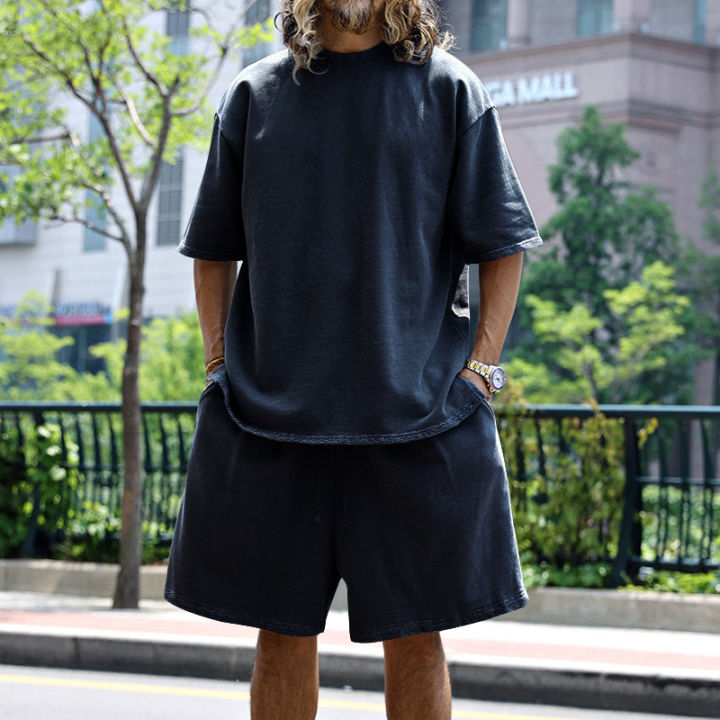 2024%20Summer%20New%20Men's%20Set%20Japanese%20Style%20Plus%20Size%20Casual%20Loose%20Sports%20Suit%20Short%20Sleeve%20T-shirt%20Shorts%20Two-piece%20Men's%20Clothing%20-%20Image%202