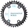DECKAS Coroa BCD 96 Asymmetrical 36T 34T Narrow Wide 96BCD Bike Chainring 36 34 Teeth Bicycle Chain Ring for Shimano M9000 M5100. 