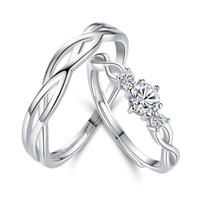 Normal Rings Daraz 1 Pair Couple Ring Crystal Diamond Rings | Daraz.com.np