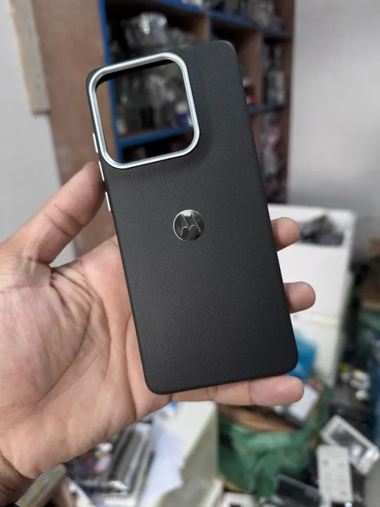 Motorola Edge 60 fusion slim protective soft back & ARMOUR cover With leather texture