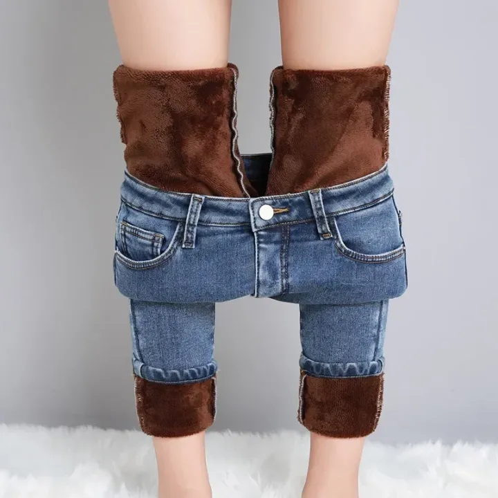 Women%20Thermal%20Skinny%20Jeans%20Mom%20Winter%20Warm%20Plush%20Stretch%20Jeans%20Lady%20Fleece%20Snow%20Denim%20Pants%20Student%20Pencil%20Straight%20Leg%20Trousers%20-%20Image%207