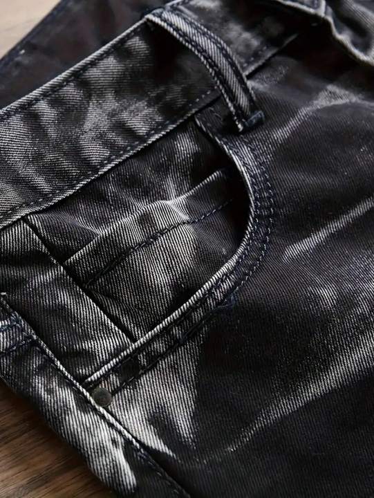 Men's%20Jeans%20Black%20And%20White%20Slim%20Fit%20Stretch%20Denim%20Pants%20Casual%20Mid%20Waist%20Spring%20Trousers%20-%20Image%203