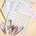 9Pcs/Set 0-9 Numbers 3D Nail Art Stickers Gold/Silver/Colorful Arabic Numerals Design Self-adhesive Sliders DIY Manicure Decals. 