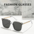 Korean fashion sunglasses UV protection big square frame retro luxury high quality optical filter men and women-YV. 