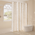 Modern Jacquard Shower Curtain, Featuring Hollow Relief Embroidery of Moonlit Branches, Made from High-Quality Thickened Fabric. 