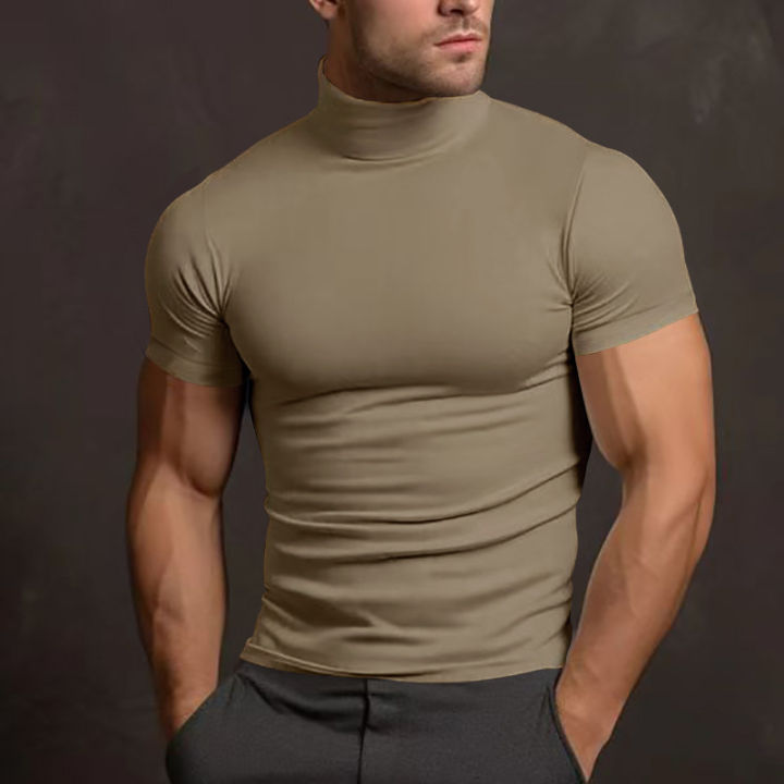 New%20Men's%20T-Shirt%20Sport%20Leisure%20Running%20Gym%20High%20Collar%20Shirt%20Training%20Elastic%20Quick%20Drying%20Short%20Sleeve%20T-Shirt%20Men%20Tight%20Tops%20-%20Image%206
