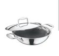 Steel Triply Honey Comb Non stick Kadai 24 cm. 