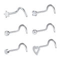 6Pcs/set 20G Fashion Nose Septum Piercing Studs Set Stainless Steel Nose Septum Studs Body Piering Jewelry For Nose Piercing. 