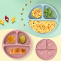 Food Grade Silicone Child Dish Set Baby Feeding Bowl Suction Plate Straw Cup Wooden Spoon Fork for Kids Tableware Toddler Dishes. 