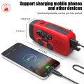 Portable Multifunctional Hand Radio Crank Dynamo Solar Powered Weather Radios NOAA/AM/FM Emergency LED Flashlight Power Bank. 