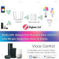 E12 E14 Base Zigbee Smart Candle Bulb lamps Led RGB Light 110 220V Led RGBCW Voice Control Works With Alexa Echo Plus Show 10. 