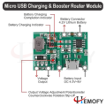 J5019 Micro USB TP4056 Charging Module with Booster for Li-ion Batteries Green PCB | Hemofy |. 