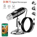 1600X 3in 1 Digital Microscope Camera with Stand Portable Electronic Microscope For Soldering LED Magnifier Type-C USB Android. 